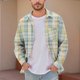 thumbnail image 1 of Seeotter Mens Stretchy Knit Plaid Shirt Long Sleeve Button Down Shirts Casual Western Cowboy Tops, 1 of 5
