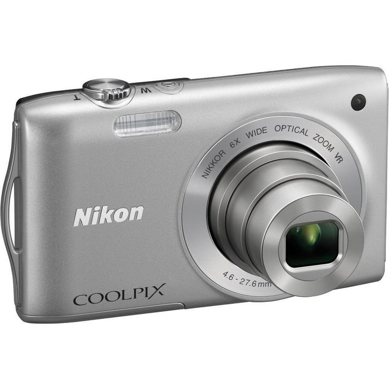 Restored Nikon COOLPIX S3300 Silver 16MP Digital Camera w/ 6x