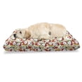 thumbnail image 1 of Christmas Pet Bed, Cheerful Faces of the New Year Santa Claus Snowman and Elves in Red Party Hats, Resistant Pad for Dogs and Cats Cushion with Removable Cover, 24" x 39", Multicolor, by Ambesonne, 1 of 4