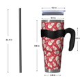 thumbnail image 4 of 40oz Tumbler,Red Christmas Snowman Pattern Insulated Tumblers with Removable Handle,Stainless Steel Double Vacuum Coffee Tumbler Cup with Straw for Home,Office,Travel,Party, 4 of 5