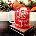 thumbnail image 2 of Coffee Quips 12 oz Red Coffee Saves Lives Ceramic Mugs, 2 of 8