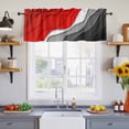 thumbnail image 2 of 2 Pack Abstract Beach Valance for Window Aesthetic Grey to Red Gradient Kitchen Valance Rod Pocket Short Curtain Topper Decorative Window Treatment for Living Room Bedroom 42"x18", 2 of 8