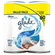 Glade Automatic Spray Refill 2 CT, Blue Odyssey, 12.4 OZ. Total, Air Freshener Infused with