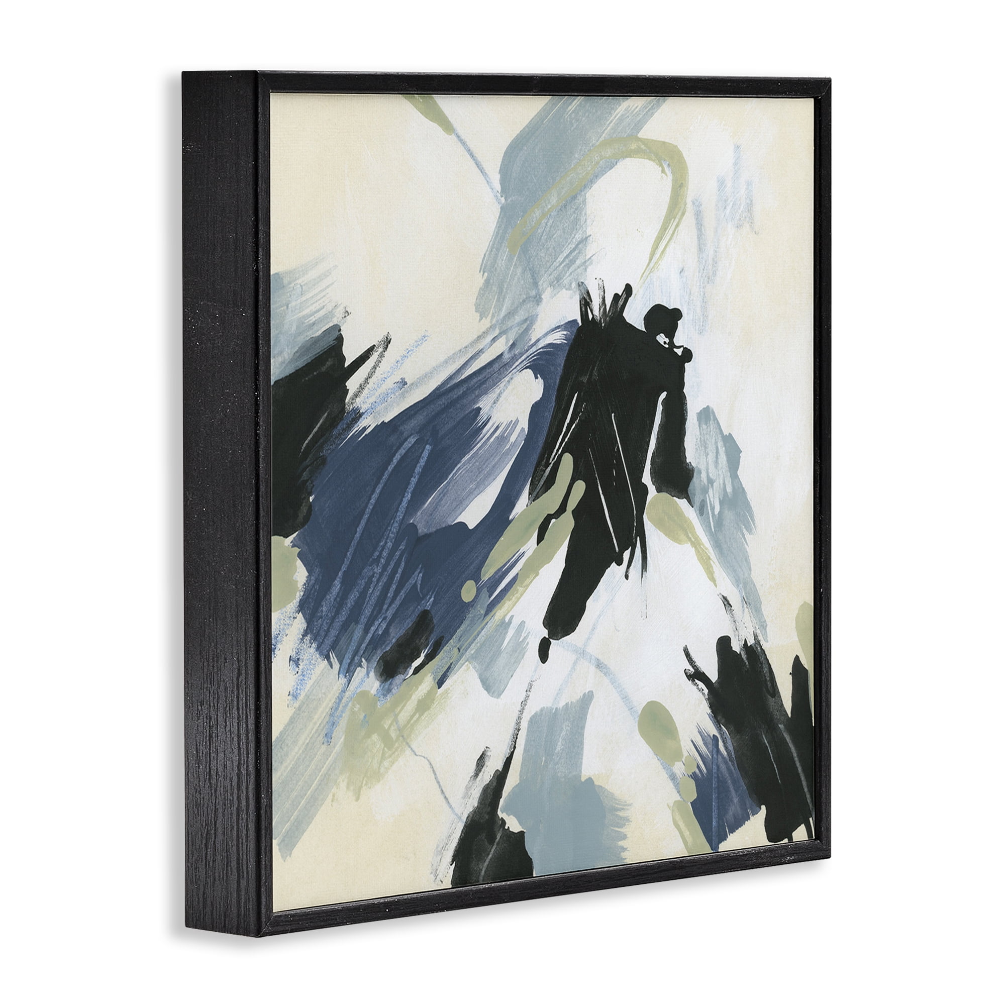 Stupell Industries Dynamic Abstract Pattern Abstract Painting Black Framed Art Print Wall Art, 12 x 12