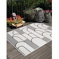 thumbnail image 2 of Unique Loom Outdoor Modern Collection Area Rug - Mod (7' 10" x 10' Rectangle White and Black), 2 of 10