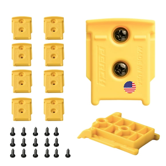 PERCH 9 Pack Tool Holder Wall Mount for DeWalt 20v/60v Cordless Tools - Snap Fit Drill Holder Wall Mount for DeWalt Tool Hanger with 18 Screws - Easy to Install, Screw in and Lock