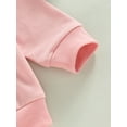 thumbnail image 6 of Diconna Baby Girl Boy Valentine s Day Clothes Heart Print Long Sleeve Crewneck Pullover Sweatshirt Cute Romper Outfit Pink 12-18 Months, 6 of 8