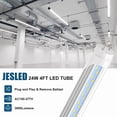 thumbnail image 3 of JESLED T8 4ft LED Tube Light Bulbs,Dual Row 28W 5000K,Dual-end Powered,4-Pack, 3 of 7