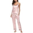 thumbnail image 1 of ZAXARRA Women Lady Silk Satin Pajamas Set Sleepwear Homewear, 1 of 4