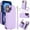 Lightpurple, variant on Wallet Case for Apple iPhone 16, with Crossbody Shoulder Strap & Hand Wrist Cards Holder Zipper Pocket Stand Feature Full Protective Shockpoof Phone Case for iPhone 16, Black