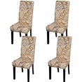 thumbnail image 1 of ZHAOCHENG Juego de 6 fundas elásticas para sillas de comedor de punto Jacquard, decorativas, protectoras, extraíbles, fundas para asientos (tejidas en gris), paquete de 4, estampadas 01, 1 of 5