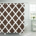thumbnail image 1 of Cortina de Ducha ABPHQTO Marrón Patrón Espresso Marroquí Quatrefoil 160x180 cm, 1 of 1
