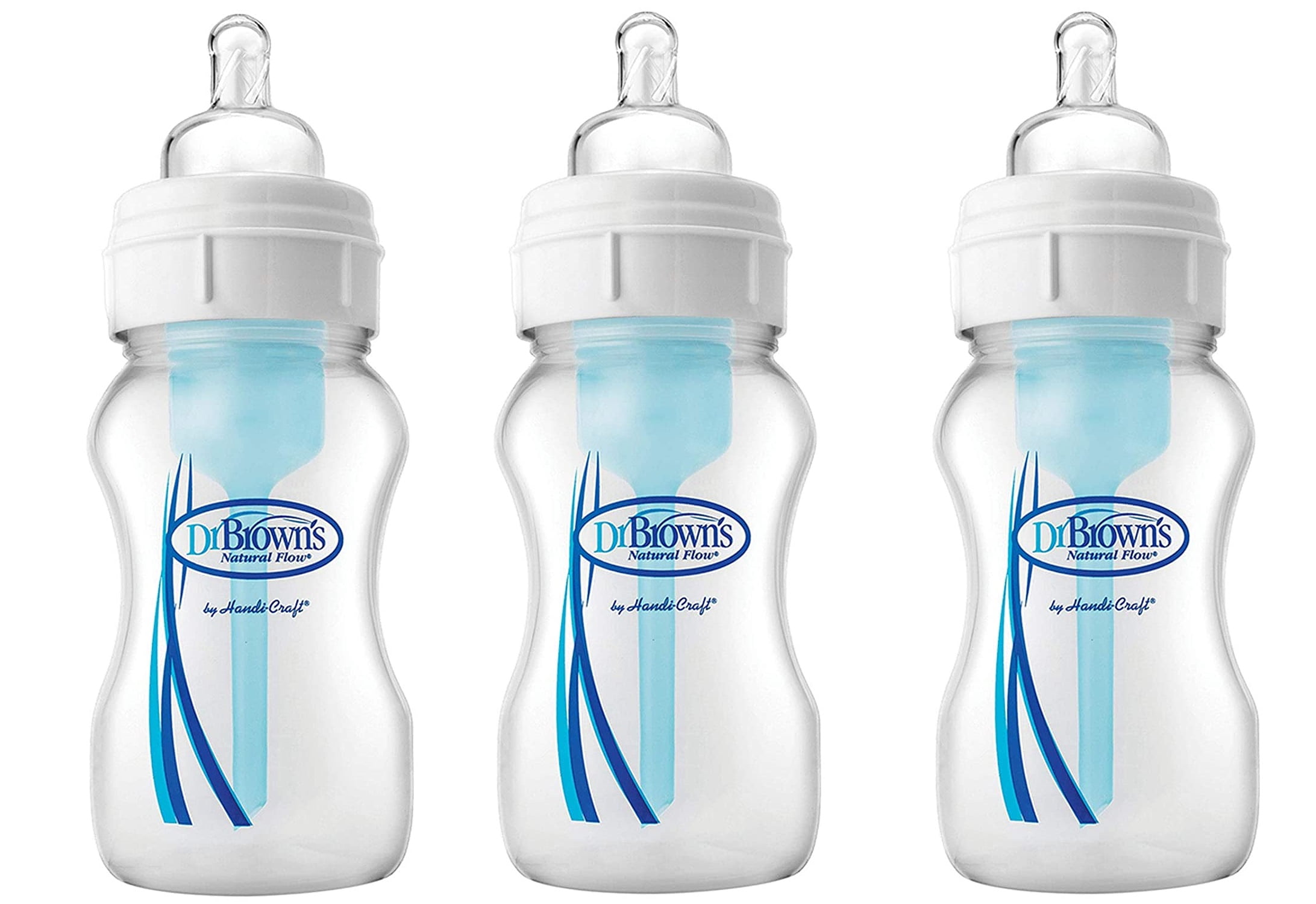 Dr. Brown's Natural Flow, Reduces Colic, Spit Up, Burping and Gas, Baby Bottles, Wide Neck, 8 oz