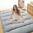 thumbnail image 4 of Japanese Floor Mattress Futon Mattress,3 '' Thicken Daybed Futon Roll Up,Portable & Foldable Tatami Mat for Sofa Lounger Camping Dormitory Yoga Sleep Nap Meditation, 4 of 8