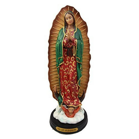 Atlantic Collectibles Our Blessed Virgin Lady of Guadalupe Holy Mother Catholic Divinity Figurine 12"H With Brass Plate Base