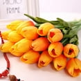 thumbnail image 2 of Morttic 10pcs Artificial Tulip Silk Flowers 13.4" for Chirstmas Holiday Home Decorations Centerpieces Arrangement Wedding Bouquet Orange(), 2 of 10