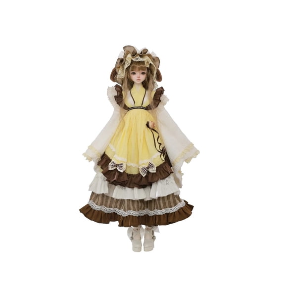 Lynn F 1/4 BJD Lolita Doll - Poseable Bariy Body Full Set Yellow Fashion Dolls