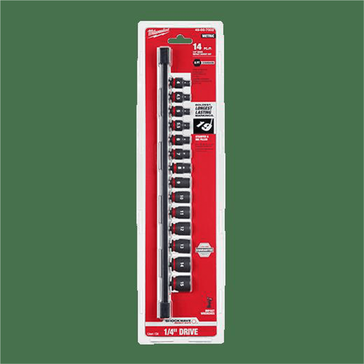 Milwaukee Tool 14PC SHOCKWAVE Impact Duty  Metric Standard 6 Point Socket Set