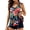 BlueFloral, variant on Plus Size Tankini Swimsuits for Women Tummy Control Two Piece Set Bathing Suit Deep V-Neck Floral Printing Swim Dress with Shorts Modest Size M-3XL