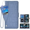 thumbnail image 1 of Compatible avec Google Pixel 2 TG Étui Portefeuille en Cuir à Rabat Porte-Cartes Support Accessoires pour Cellulaire Porte-Monnaie Fente pour Pièce d'Identité de Crédit Étuis de Téléphone pour Pixel1 Femmes Hommes Bleu, 1 of 5