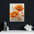 thumbnail image 4 of Nawypu Orange Flower Canvas Wall Art Flower Poppy Blossom Picture Wall Decor Floral Painting Framed Poster for Bathroom Easy to Hang Each Panel, 4 of 4