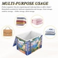 thumbnail image 6 of Yayeee Collapsible Cube Storage Bin with Lid Fabric Closet Decorative Basket with Handles, Blue Window, 6 of 7