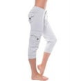 thumbnail image 1 of Innerwin Capris Pant Drawstring Ladies Bottoms Yoga Low Waist Lounge Capri Pants Gray L, 1 of 2