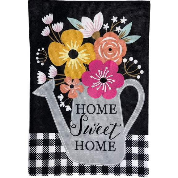 Briarwood Lane House Flag 40x28 For Outdoor Colorful Watering Can Spring Burlap For Spring House Flag
