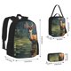 thumbnail image 2 of Disketp Peaceful Deer Lily Pond Mochila Estampada de Gran Capacidad con Lonchera y Estuche, Set de 3 Piezas para Estudiantes, 2 of 7