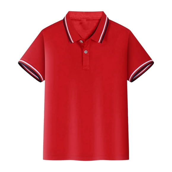 Boys Polo Shirts Solid Collar Shirt Rugby Shirts Short Sleeve Shirt XL16 Boys Fashion