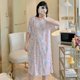 thumbnail image 2 of Vestido de dormir informal de manga corta para mujer, camisón Midi holgado con estampado de dibujos animados de alto volumen, precio bajo del sudeste asiático, verano, 2 of 5