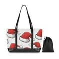 thumbnail image 7 of FORMRS Canvas Laptop Tote Bag for Women with 15.6" Computer Compartments Shoulder Handbag, Red Santa Hats Pattern, 7 of 7
