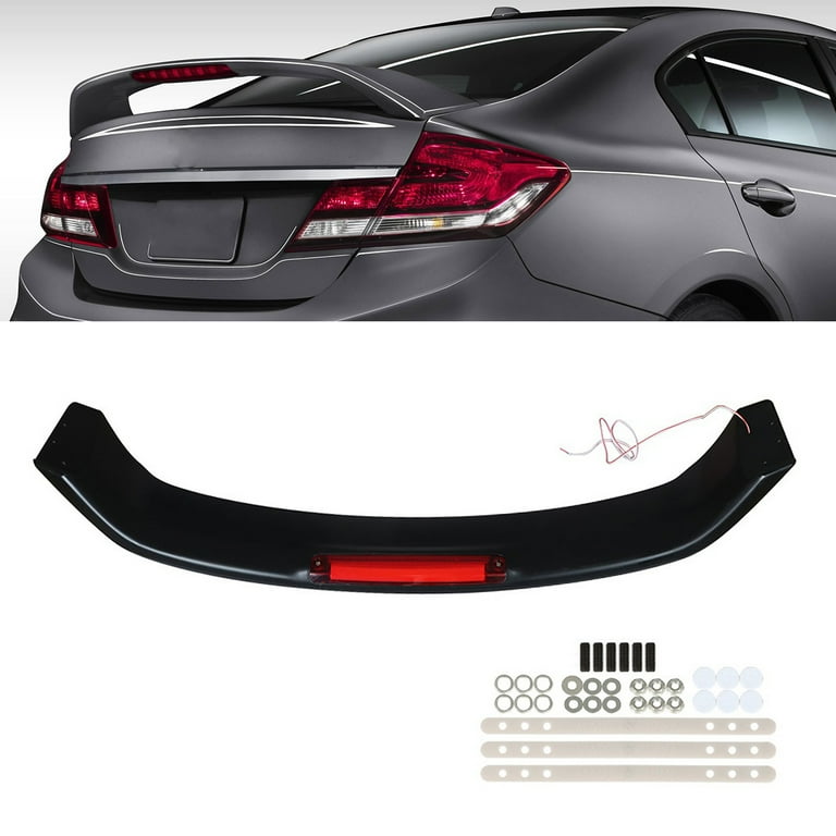 labwork Trunk Spoiler Wing with LED Brake Light Lamp Black Fit for 2012 2013 2014 2015 Honda Civic 4 Door Sedan