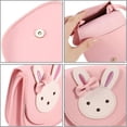 thumbnail image 3 of Bolso bandolera de un solo hombro para niñas, de piel sintética con diseño de conejo, bolso de mano para niñas (rosa), 3 of 5