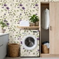 thumbnail image 6 of Peel and Stick Wallpaper Botanical Floral Purple White Blooms Cream 24in x 118in Contact Paper Removable Self Adhesive Wall Mural Wall Decor for Bedroom Kitchen Cabinets, 6 of 8