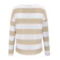thumbnail image 6 of Duoif Sweaters for Women Trendy Women's Crew Neck Long Sleeve Color Block Knit Sweater Casual Pullover Jumper Tops (Without Positioning Printing) Women's Sweaters Womens Tops Khaki L, 6 of 6