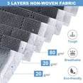 thumbnail image 4 of Bolsa organizadora de ropa de gran capacidad con asa reforzada, tela gruesa para edredones, mantas, ropa de cama, plegable con cremallera resistente, ventana transparente, paquete de 3, 90 l, gris, 4 of 5