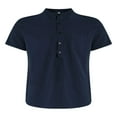 thumbnail image 1 of Men‘s Shirt Henley Neck Solid Color Tops Pullover with Pocket and Buttons S/M/L/XL/XXL, 1 of 8