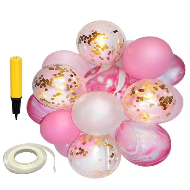 de 20 piezas de de mármol de , confeti, s de de látex, decoración de despedida de soltera Rosado BLESIY conjuntos de globos de ágata confeti