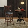 thumbnail image 4 of Costway Swivel Stool 24'' Counter Height X-Back Upholstered Dining Chair Kitchen Espresso, 4 of 6