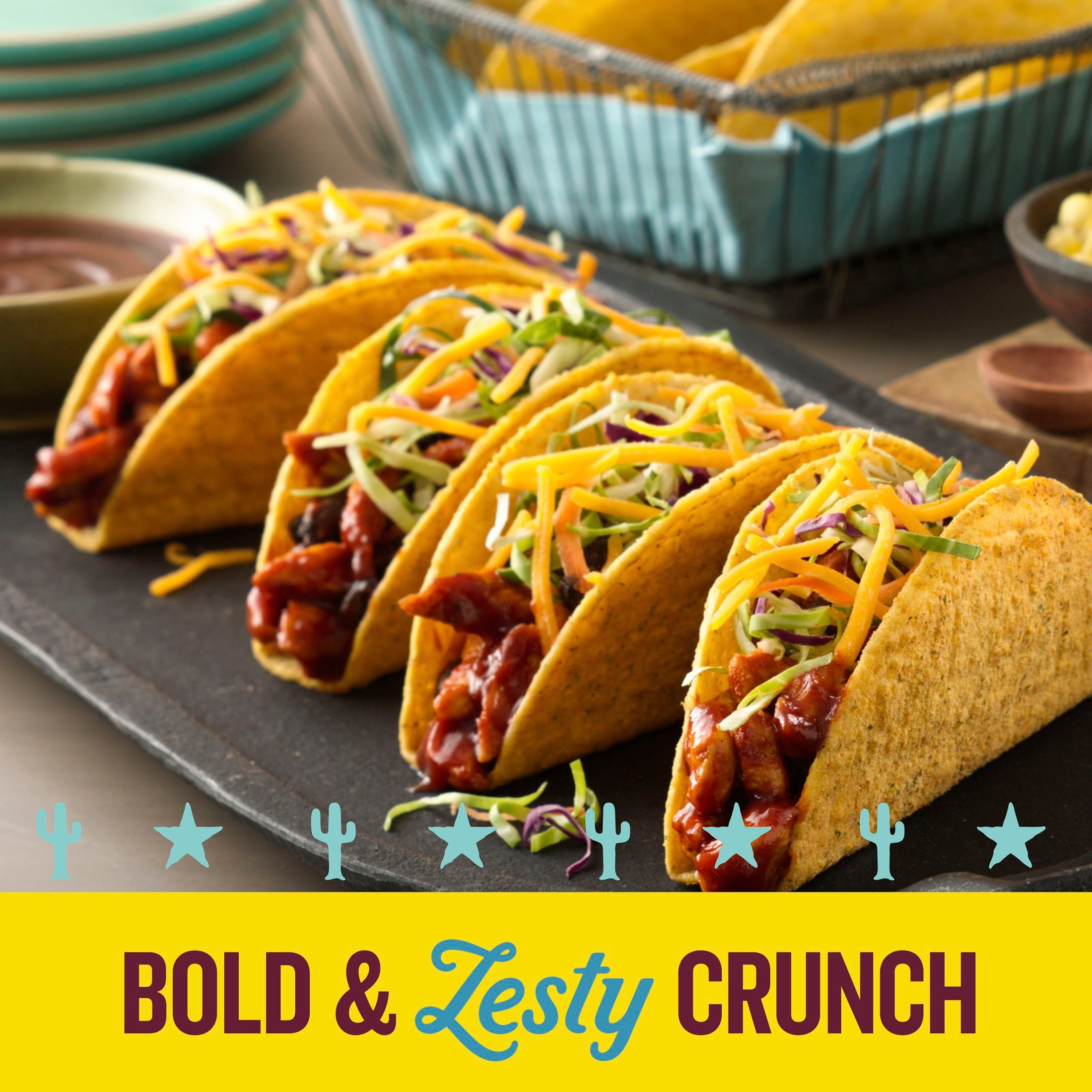 (6 pack) Old El Paso Stand 'N Stuff Crunchy Taco Shells, Zesty Ranch, Gluten Free, 10 Count, 5.4 oz