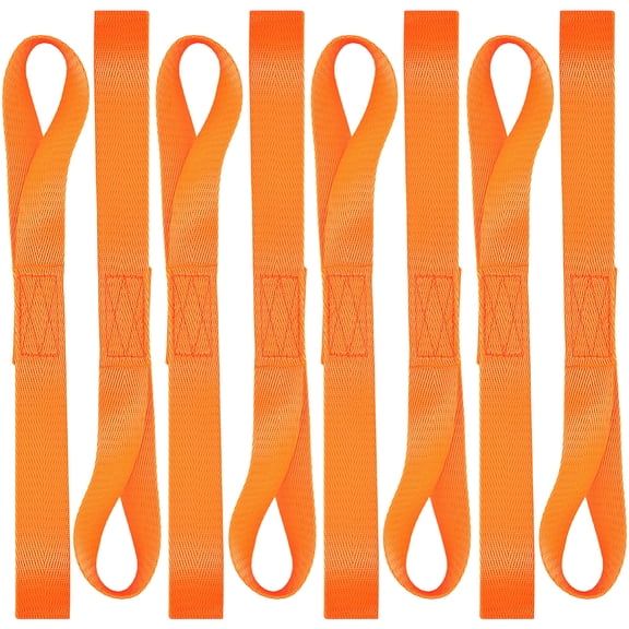8Pcs Soft Loop Tie Down Straps 1200lbs Load Capacity Tie-Down Loops Nylon Luggage Straps Orange Motorcycle