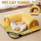 thumbnail image 2 of 3-in-1 Kittens Cat Bed with Plush Ball Household Keep Warming Pet Nests for Indoor Cat, 2 of 5