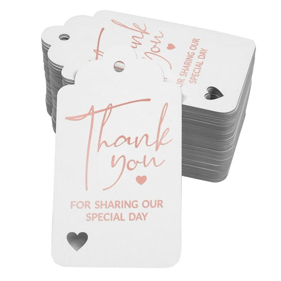 Inkdotpot Real Rose Gold Foil ThankYou For Sharing Our Special Day Bridal Shower-Baby Shower-Retirement-Wedding-Birthday Tags Favor Hang Paper Tags 50 Pack