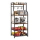 thumbnail image 2 of Soporte rústico para microondas, estante de almacenamiento de 5 niveles con pies ajustables y kit anti-vuelco, madera de ingeniería, 2 of 10