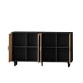 thumbnail image 5 of GZXS Rattan Sideboard Buffet Cabinet, Black Storage Credenza Accent Cabinet with 4 Doors, 62.2" Large Mid Century Modern Console Table for Kitchen, Living Room and Dining Room, 5 of 8