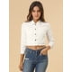thumbnail image 3 of Chaqueta vaquera para mujer Chaqueta vaquera recortada lavada con botones deshilachados blanco XL, 3 of 6