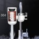 thumbnail image 2 of Calentador de agua instantáneo de 3kw y 220v, pantalla de temperatura de grúa, calentador de agua eléctrico, calefacción de agua caliente sin tanque, grifo de cocina para baño con enchufe de la UE (blanco) BRI  Rojo Verde, 2 of 5