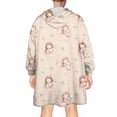 thumbnail image 2 of Wearable Oversized Blanket,Princess with Unicorn Pattern Wearable Blanket Hoodie for Adults,Cozy Hooded Blankets with Super Pockets,Super Warm Fuzzy Pullover for Women & Men, 2 of 6