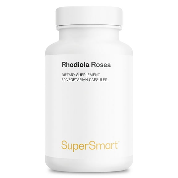 SuperSmart Rhodiola Rosea 600mg per Day (Patented & High Strength) - Rhodiolife Rhodiola Supplement - Wild-Crafted - Rosavins 5%, Salidroside 1.8% | Non-GMO & Gluten Free - 60 Vegetarian Capsules